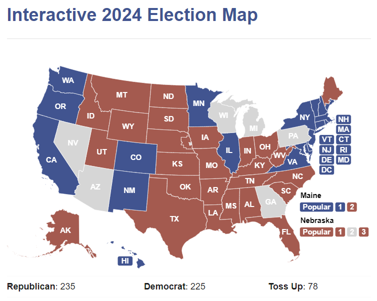 2024 Presidential Election Interactive Electoral Map
